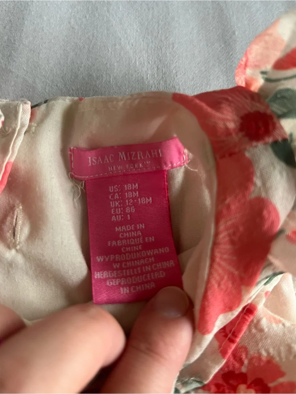 Isaac Mizrahi Girls Floral Tiered Dress in Coral and Cream